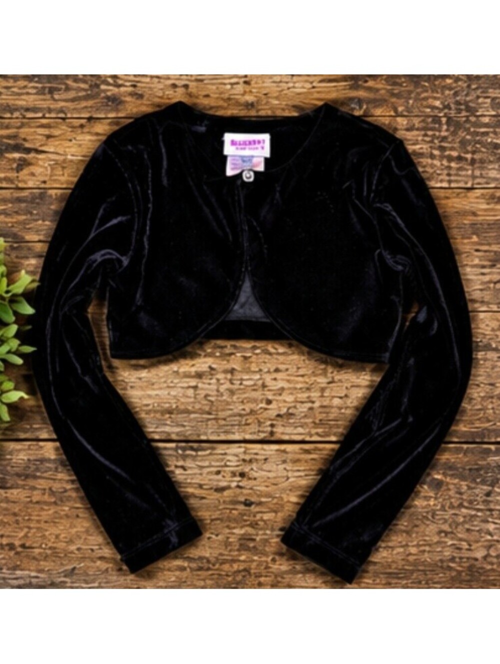 Black velvet bolero shrug sz 6